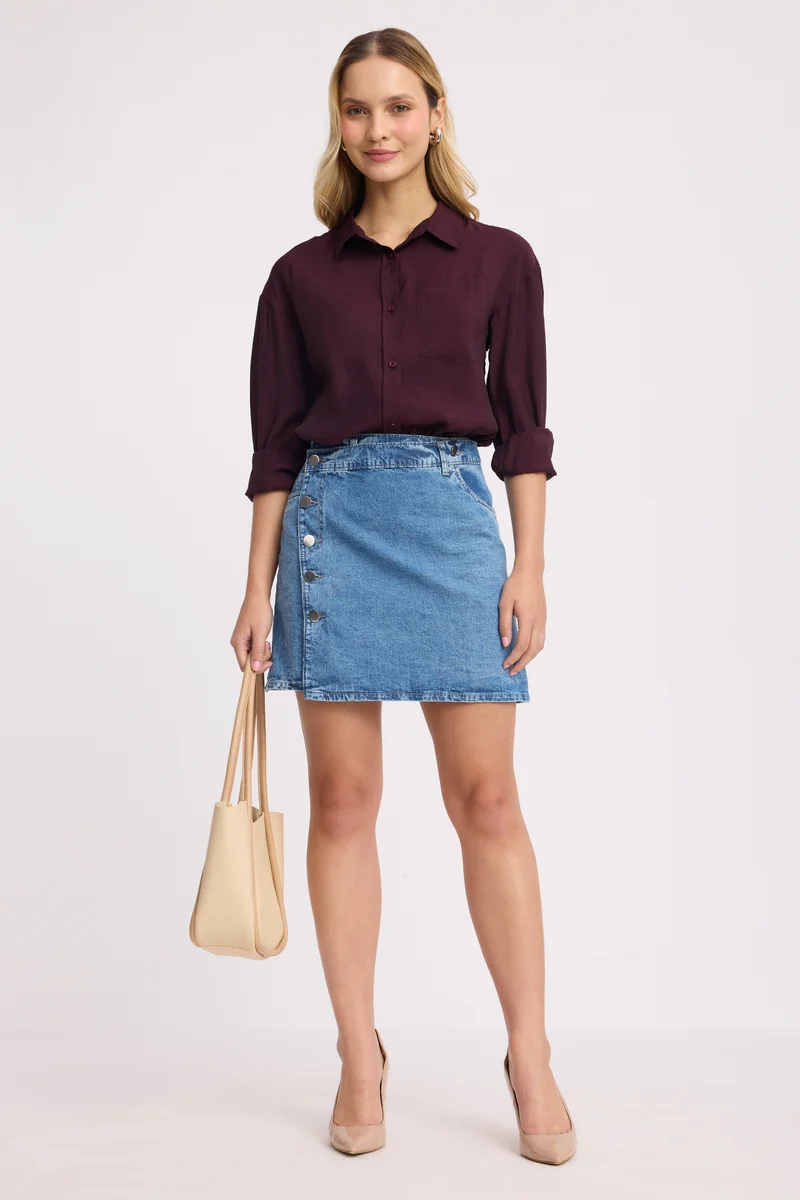 Ventu|100% Viscose Classic Relaxed Fit Shirt