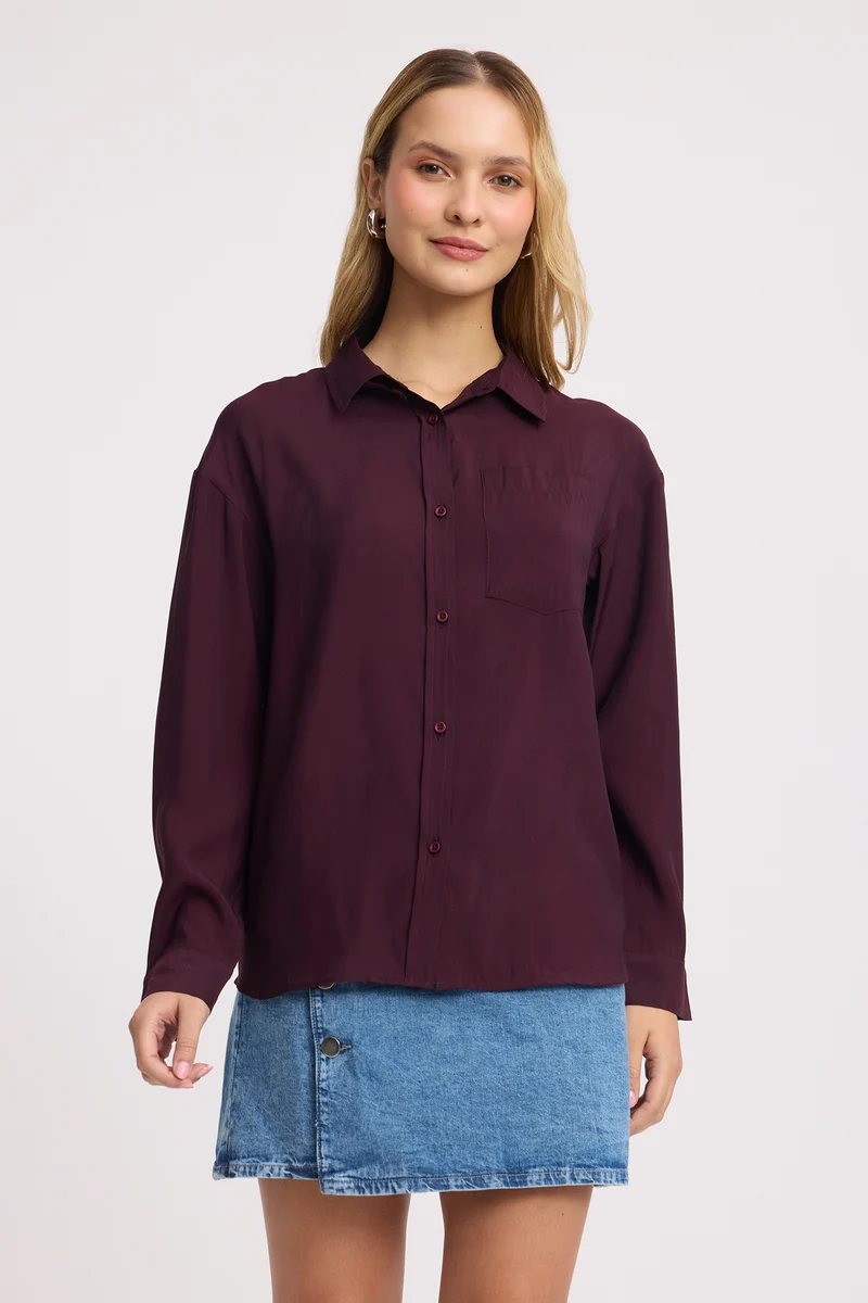 Ventu|100% Viscose Classic Relaxed Fit Shirt