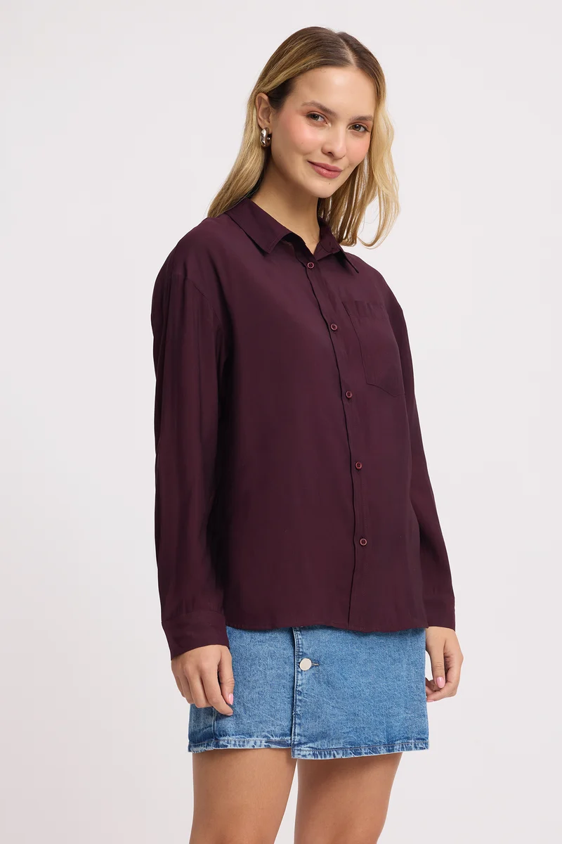 Ventu|100% Viscose Classic Relaxed Fit Shirt