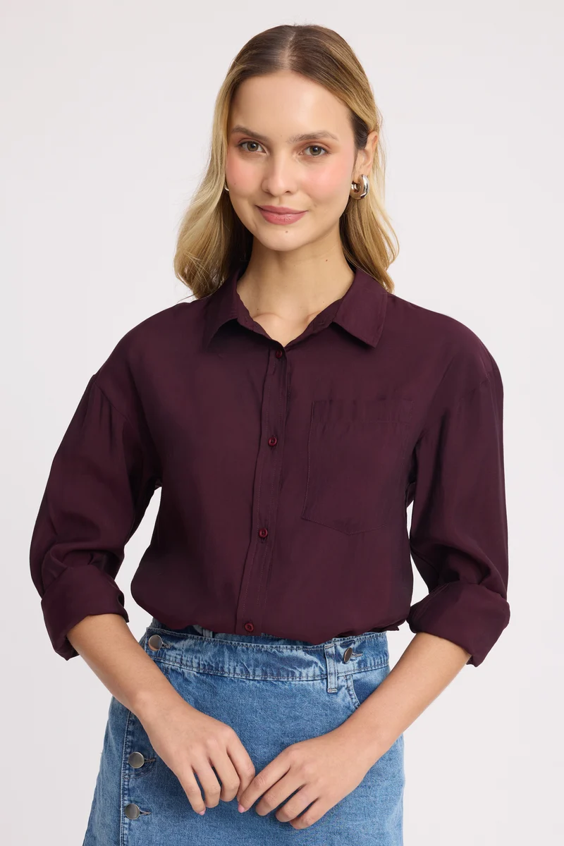 Ventu|100% Viscose Classic Relaxed Fit Shirt