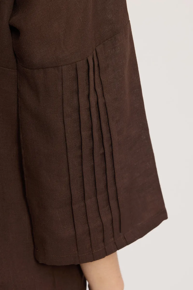 Hinako|Linen Pin Tuck Relaxed Top