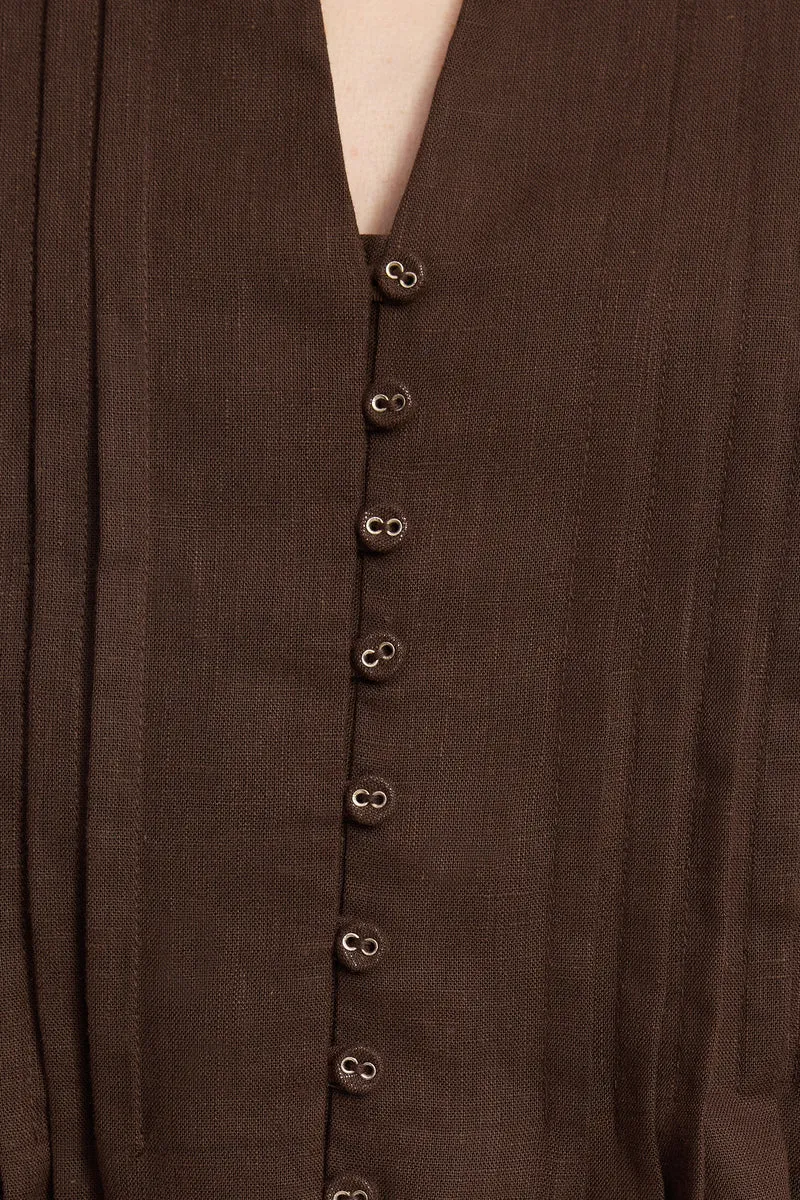 Hinako|Linen Pin Tuck Relaxed Top
