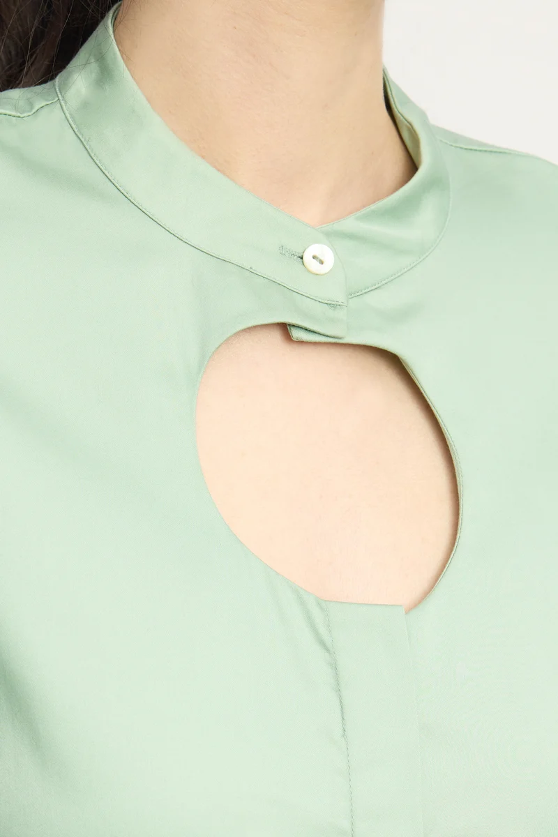 Bina|100% Cotton Cut-Out Godet Mini Dress