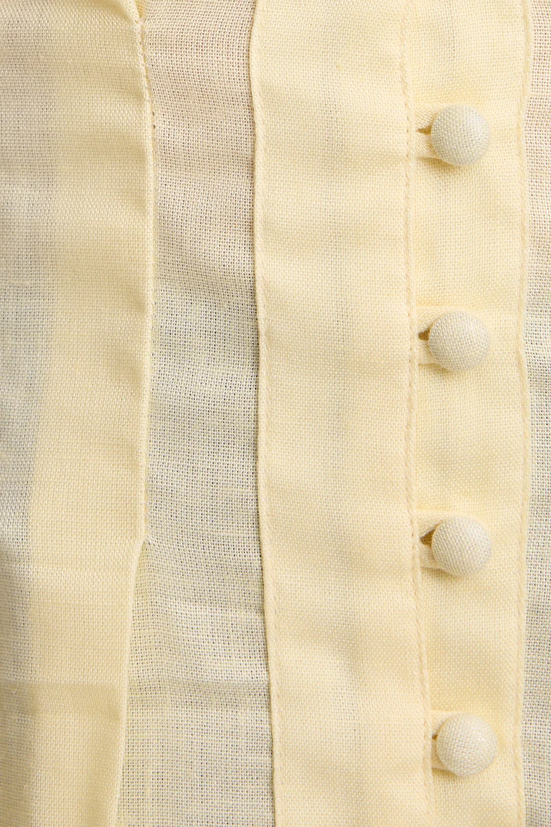 Kareni|100% Cotton Pintuck Detail Structured Shirt