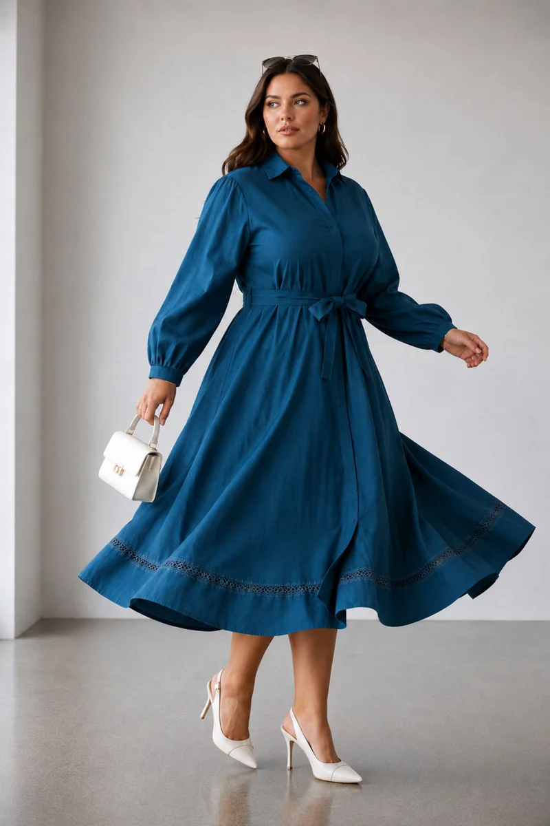 Larissa|100% Cotton Shirt Dress