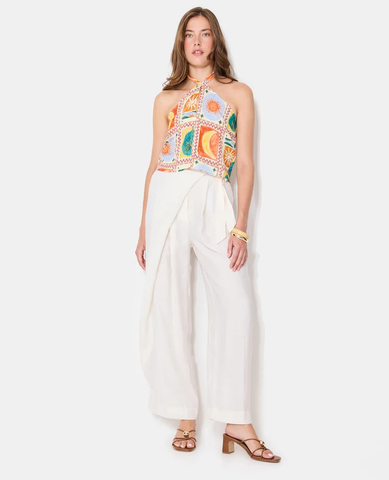 Top dos-nu motif soleils et lunes