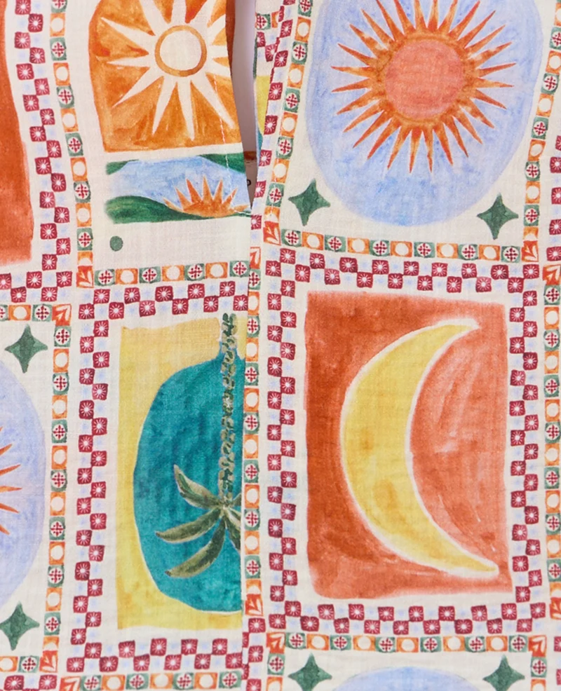 Top dos-nu motif soleils et lunes