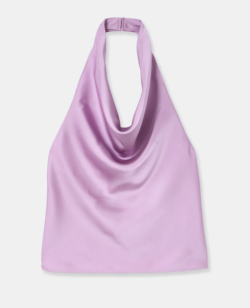 Top dos-nu en satin