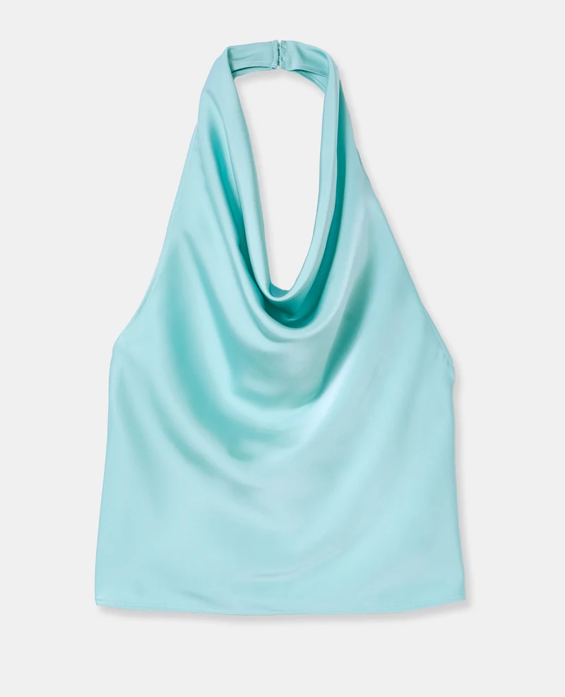 Top dos-nu en satin