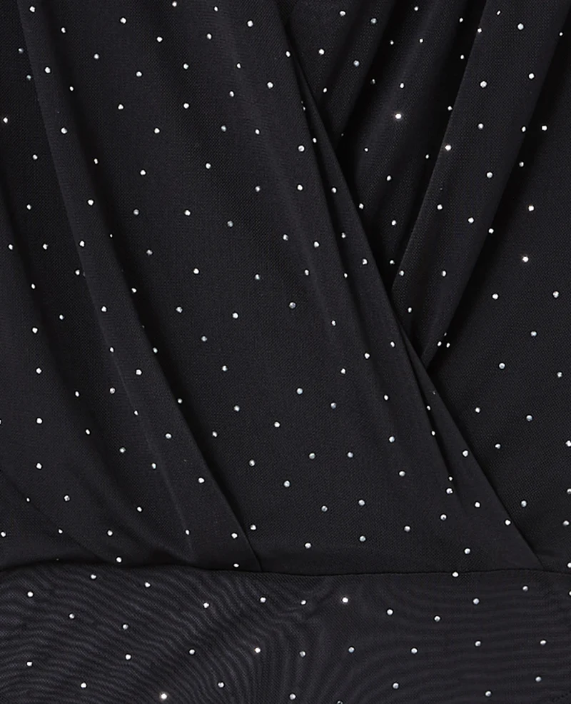 Body sans manches en voile avec strass