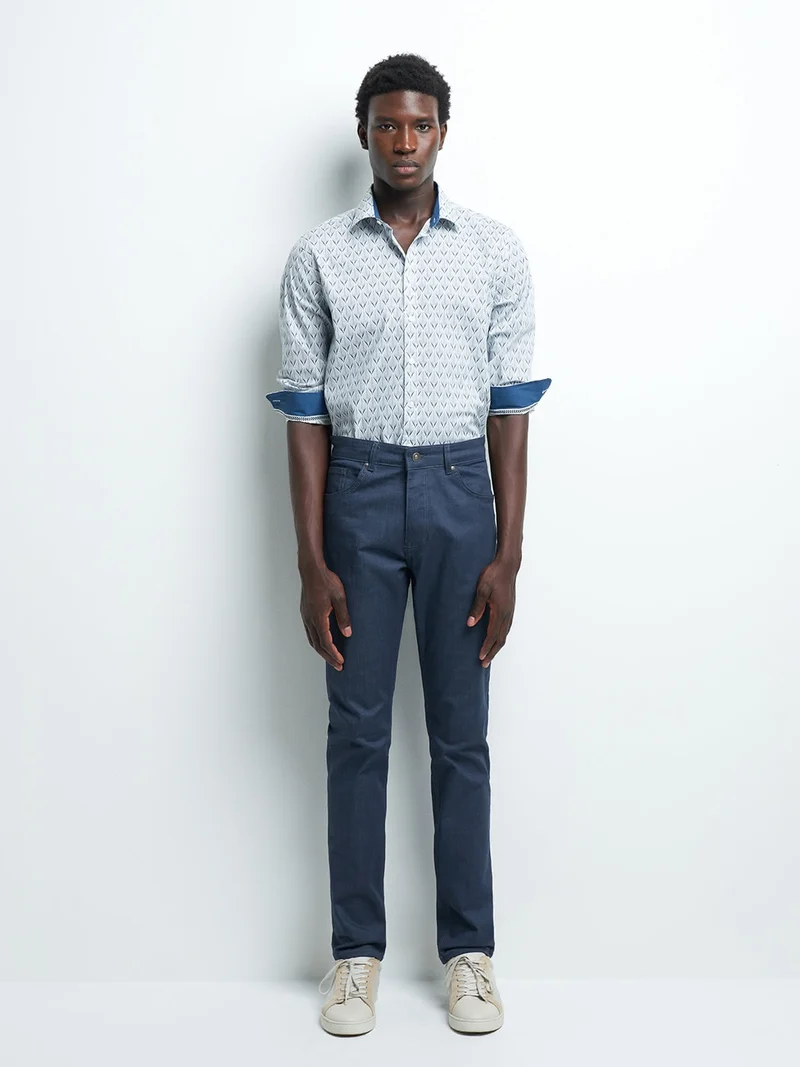 Jean couleur slim en coton élasthane uni