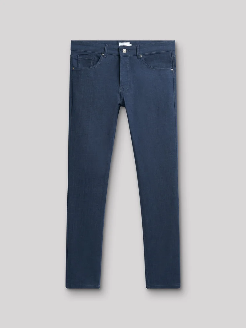 Jean couleur slim en coton élasthane uni