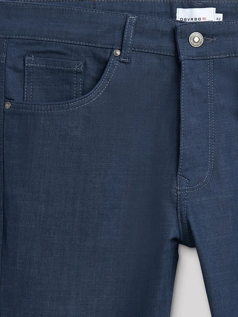 Jean couleur slim en coton élasthane uni