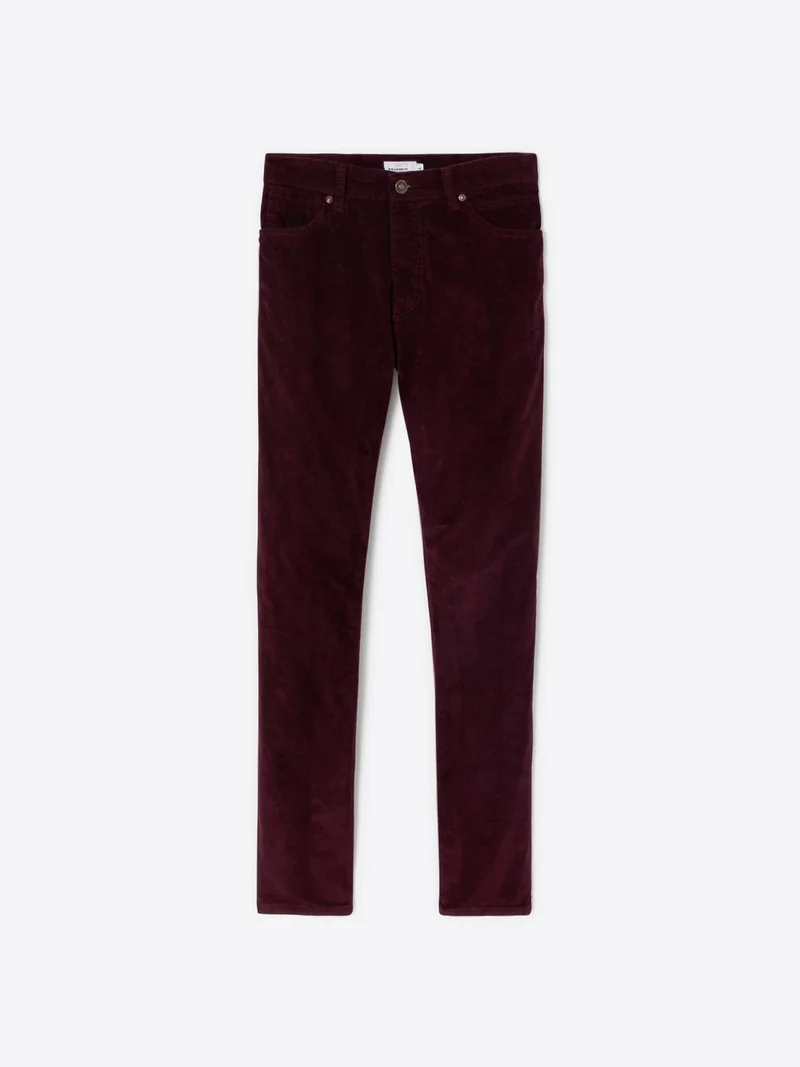 Jean couleur slim en velours