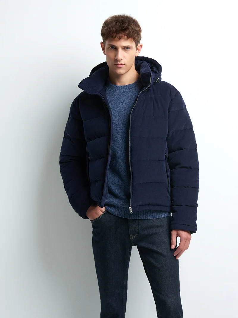Blouson à capuche en velours