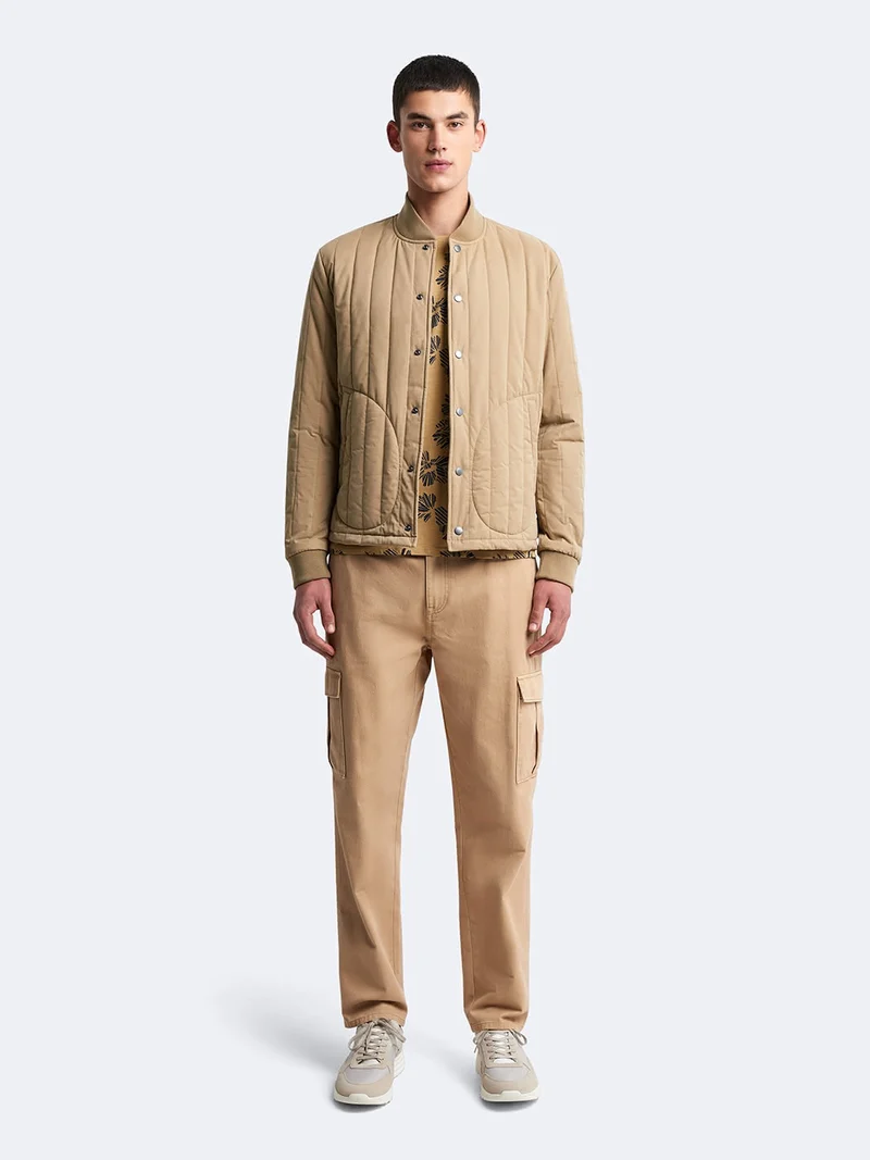 Blouson bomber matelassé col teddy