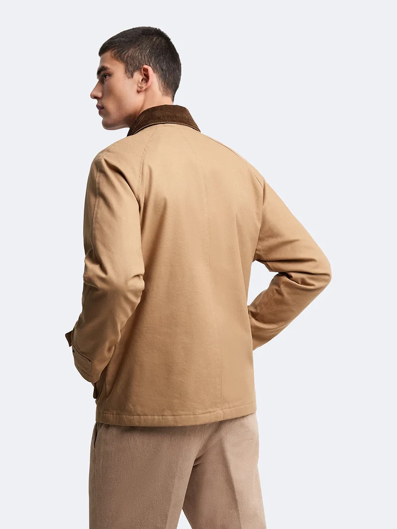 Blouson zippé col velours côtelé