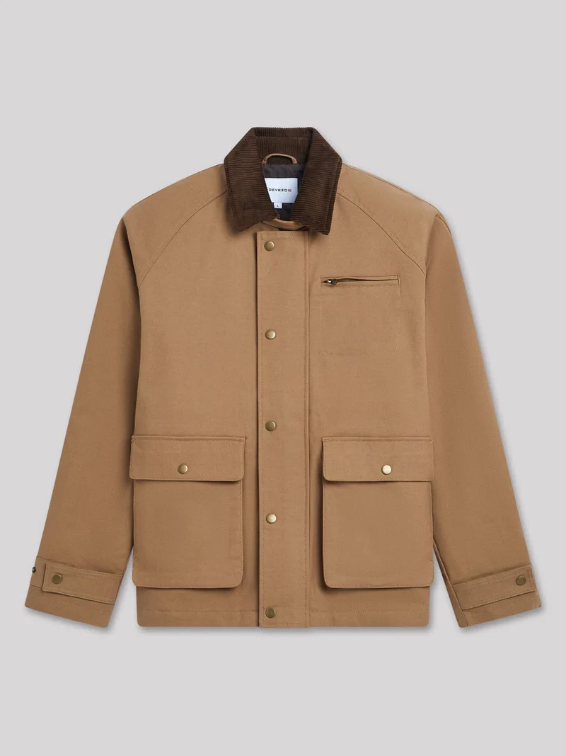 Blouson zippé col velours côtelé