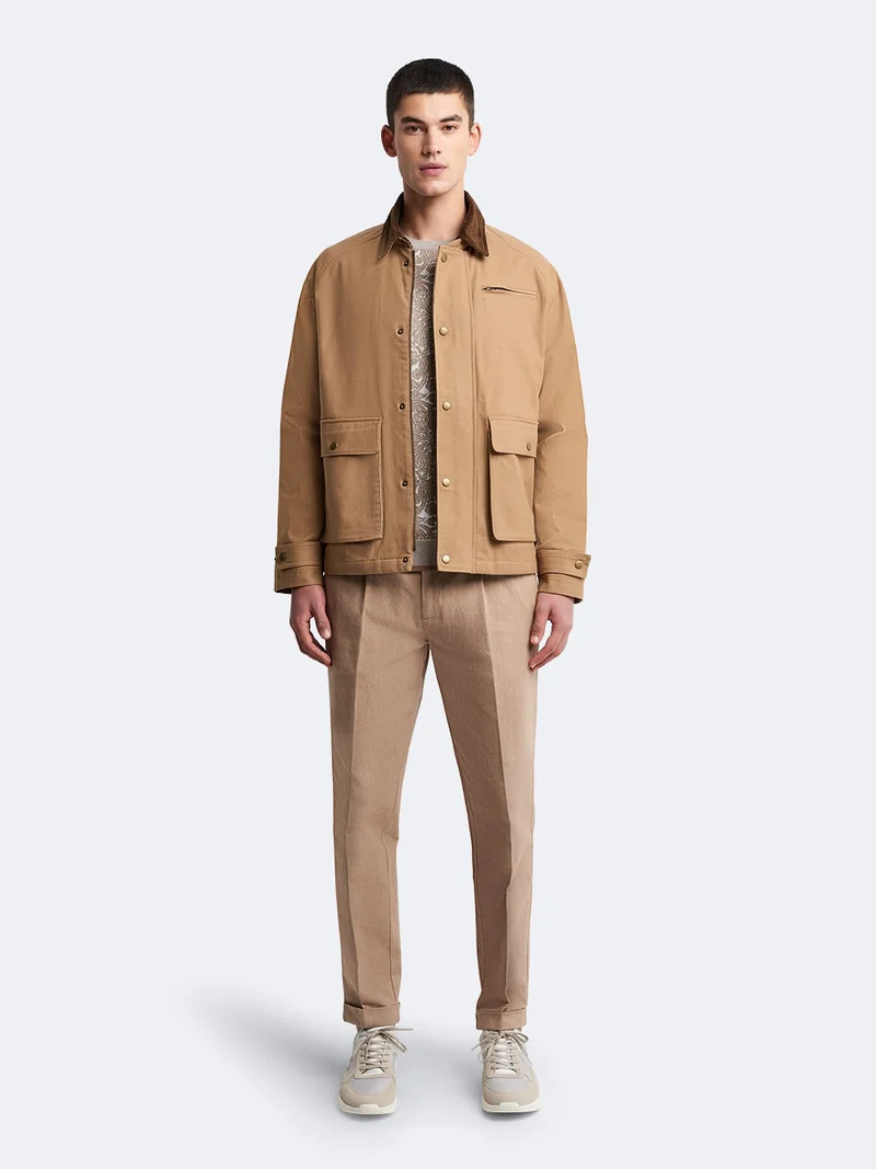 Blouson zippé col velours côtelé