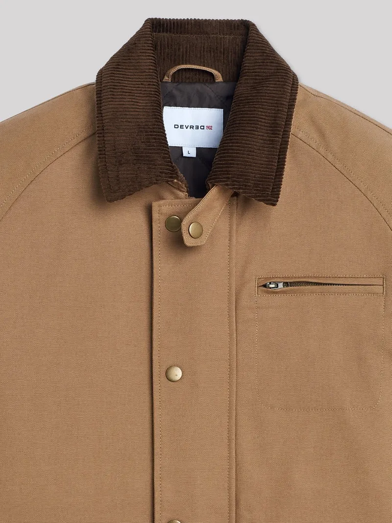 Blouson zippé col velours côtelé