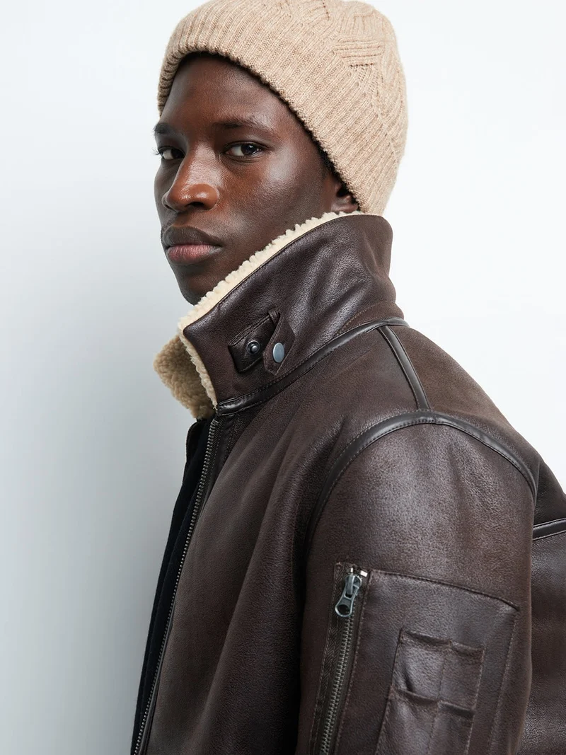 Blouson col sherpa