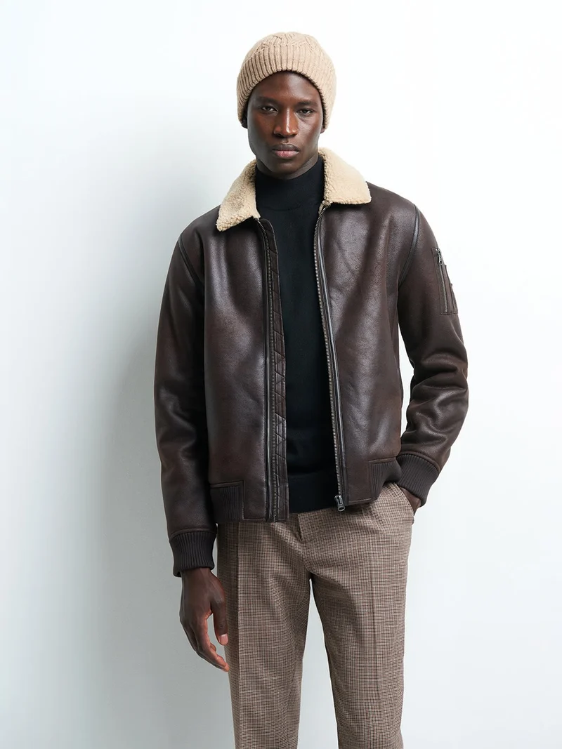 Blouson col sherpa