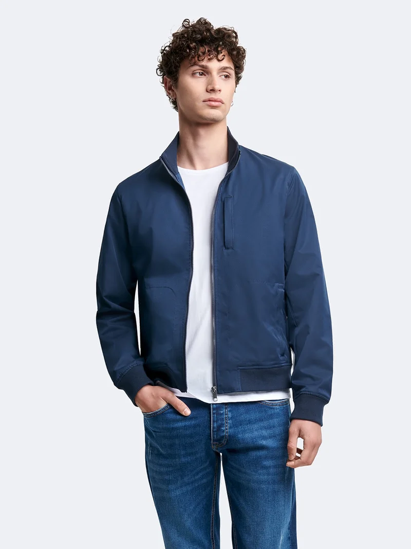 Blouson zippé col montant