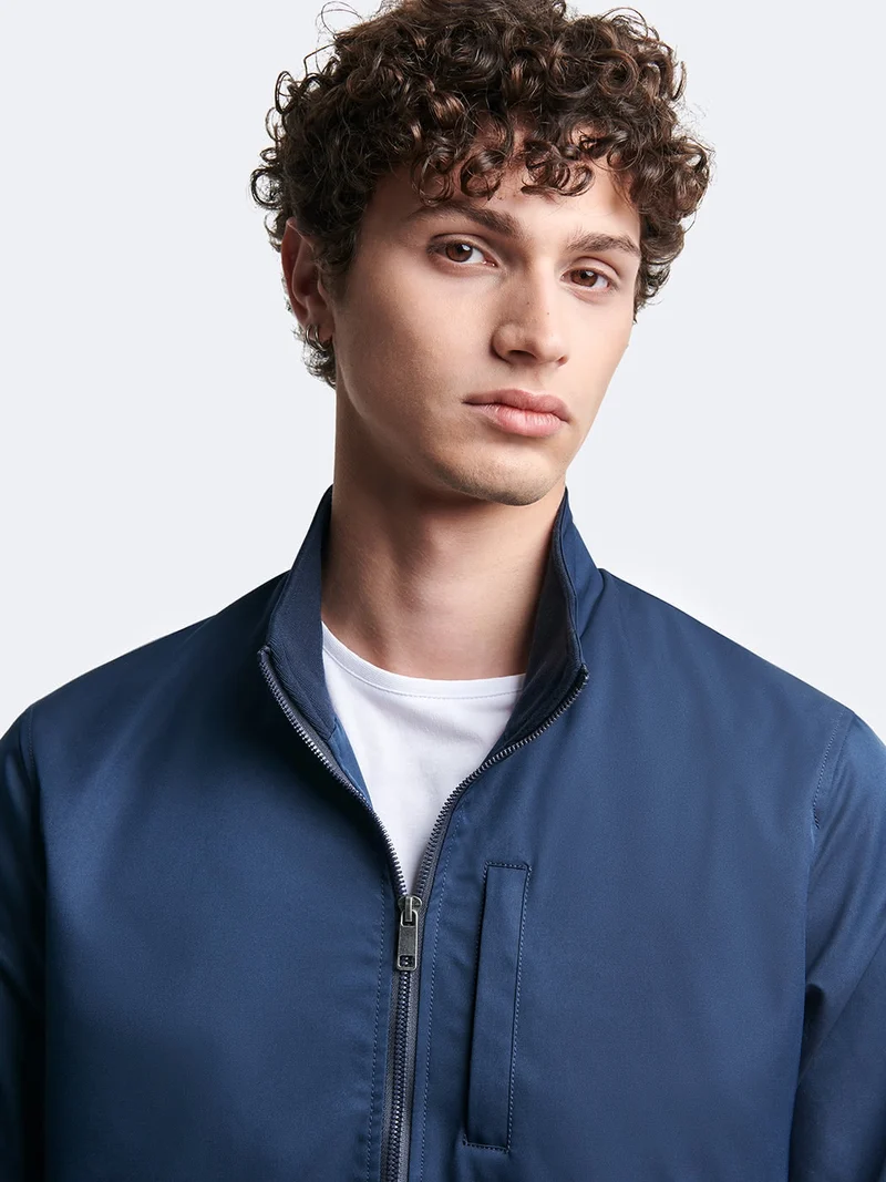 Blouson zippé col montant
