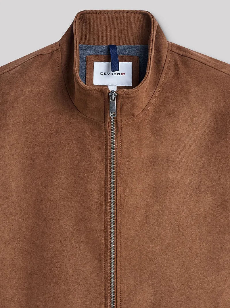Blouson en suédine col montant