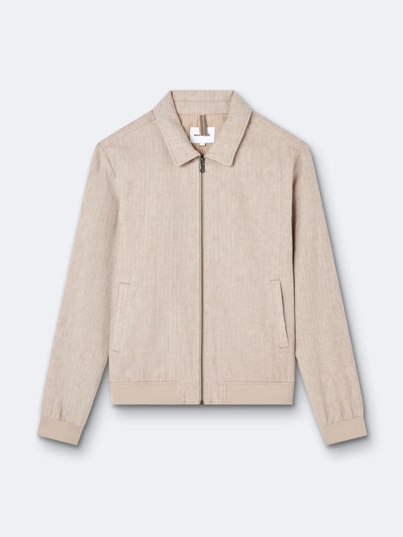Blouson en coton-lin col chemise
