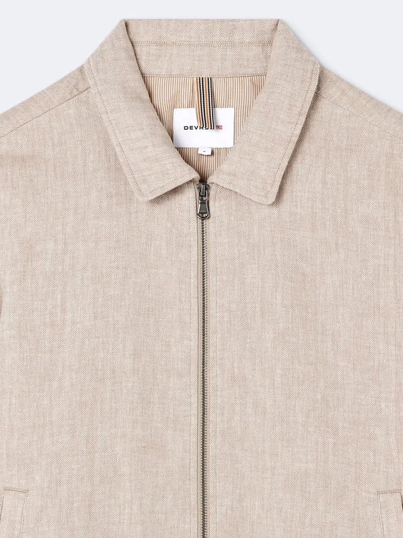 Blouson en coton-lin col chemise