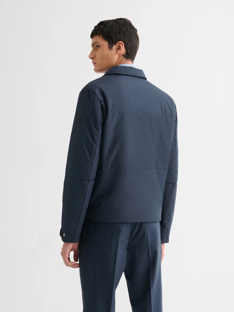 Blouson zippé matelassé col chemise