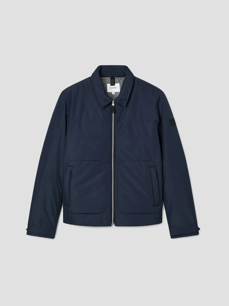 Blouson zippé matelassé col chemise