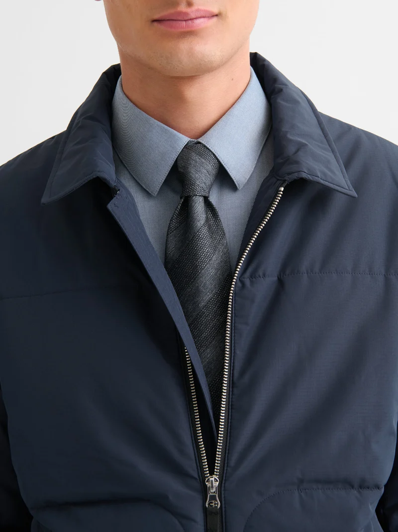Blouson zippé matelassé col chemise