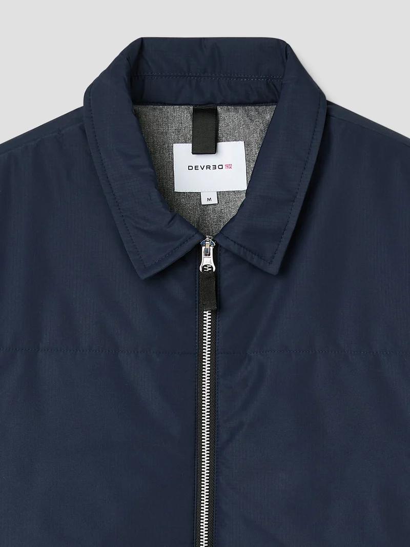 Blouson zippé matelassé col chemise