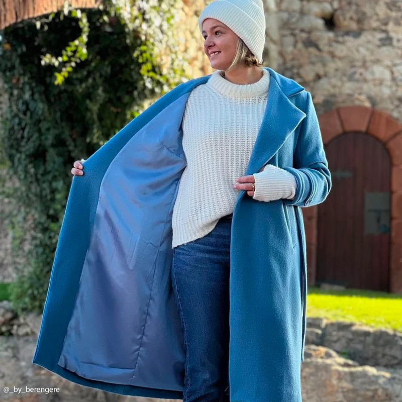 Tissu Manteau, Laine Bouillie - Cotta