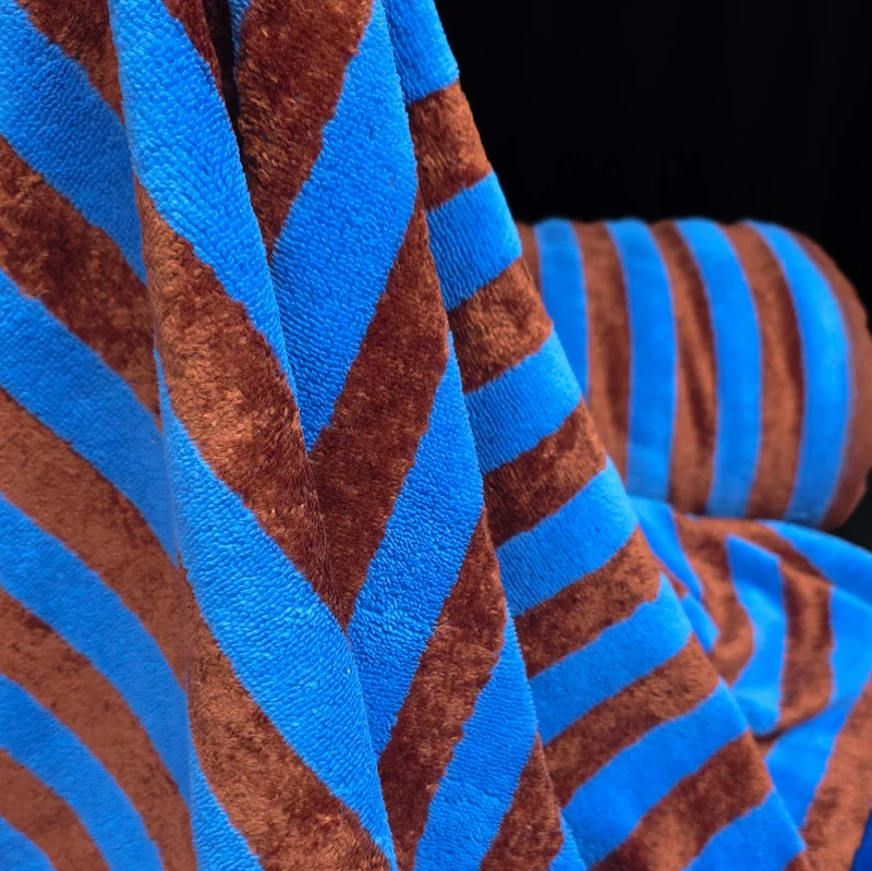 Tissu éponge de bambou de qualité supérieure | Rayures | Certifié OEKO-TEX®