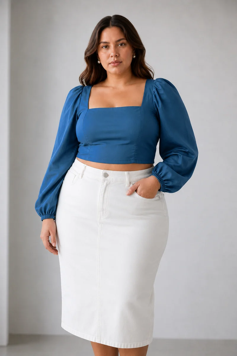 Valenne Top|100% Viscose Square Neck Crop Top