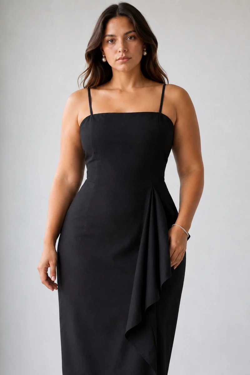 Rivelle|100% Viscose Strapless Fitted Maxi Dress