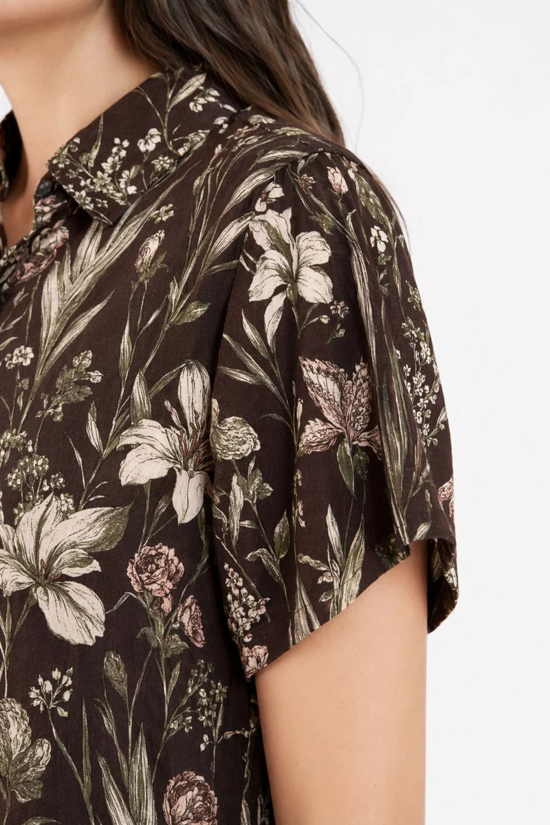 Kina|100% Cotton Boxy Fit Classic Shirt Dress