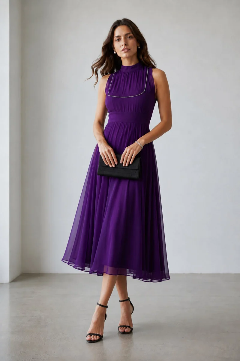 Velisse|100% Viscose Back Cut-Out Maxi Dress