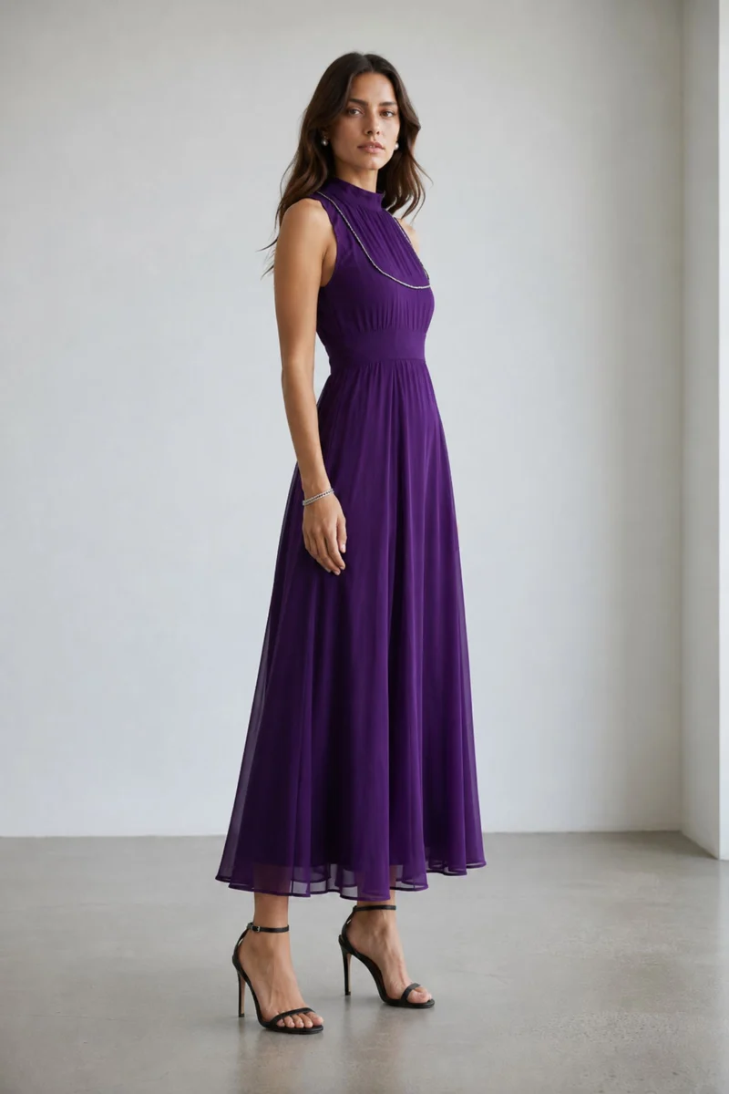 Velisse|100% Viscose Back Cut-Out Maxi Dress