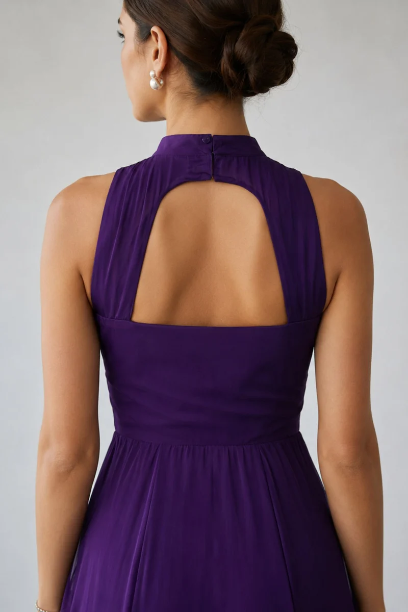 Velisse|100% Viscose Back Cut-Out Maxi Dress