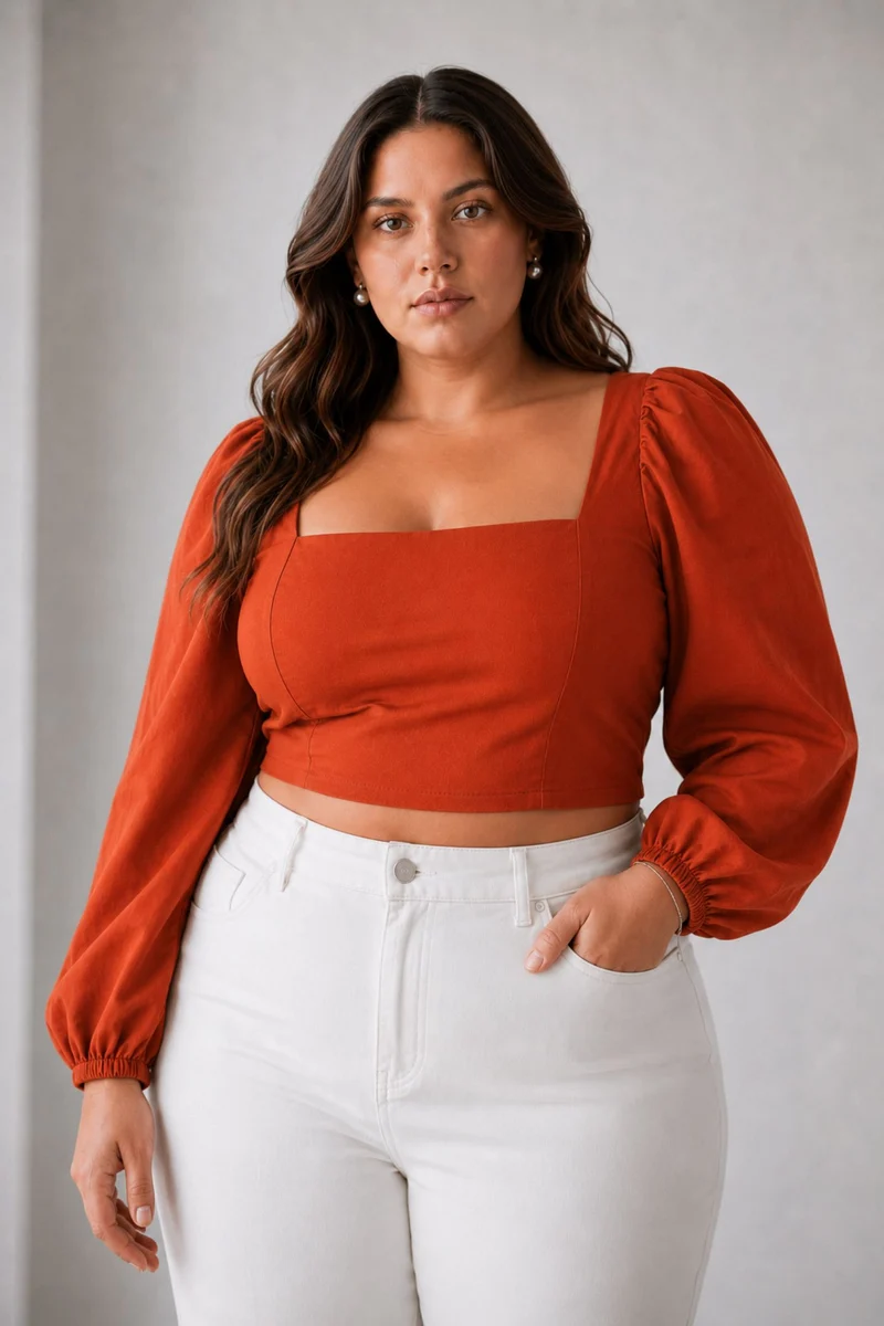 Sorina Top|100% Viscose Square Neck Crop Top