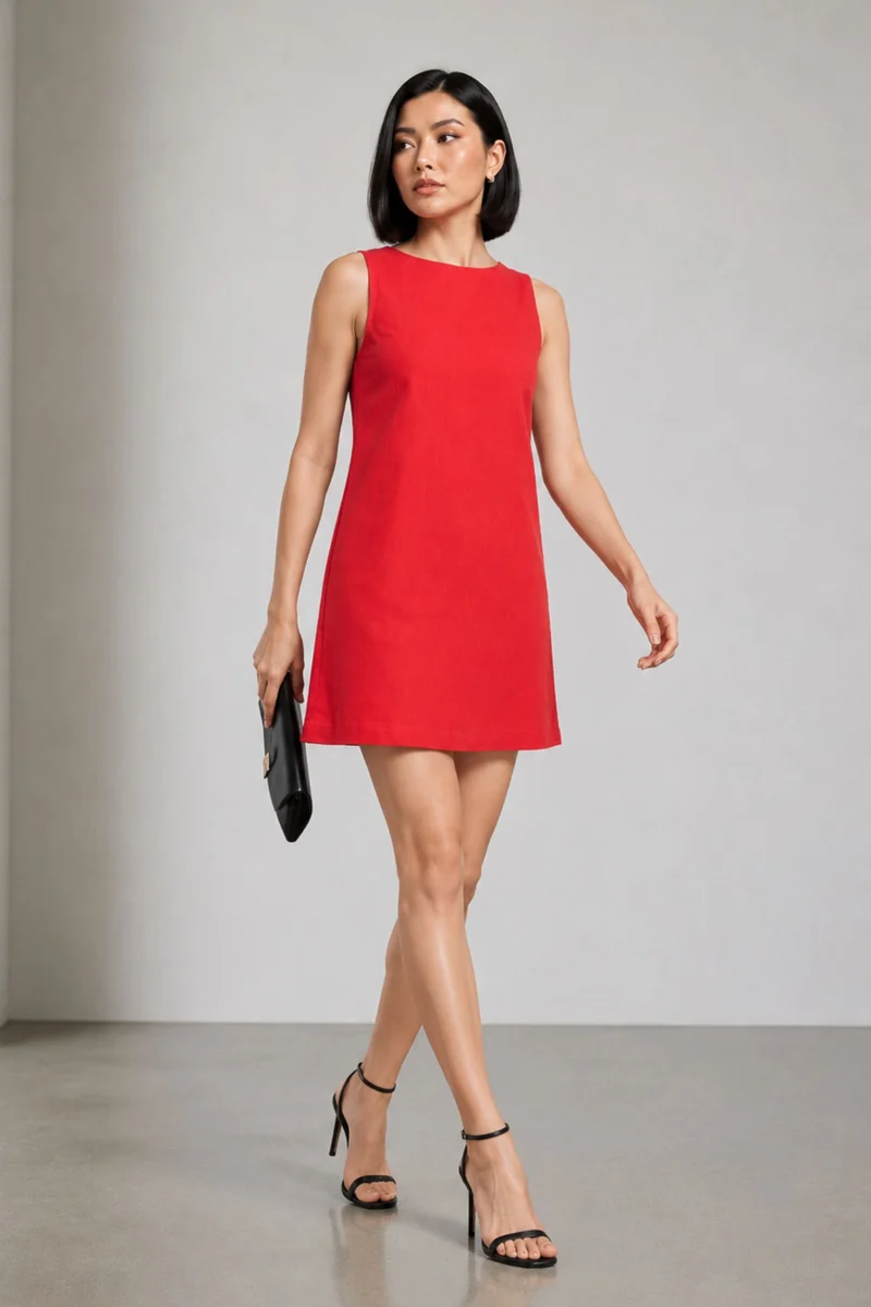 Giana|100% Cotton A Line Mini Dress