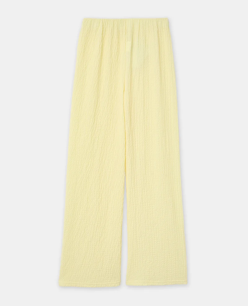 Pantalon droit en tissu bubble reliefé