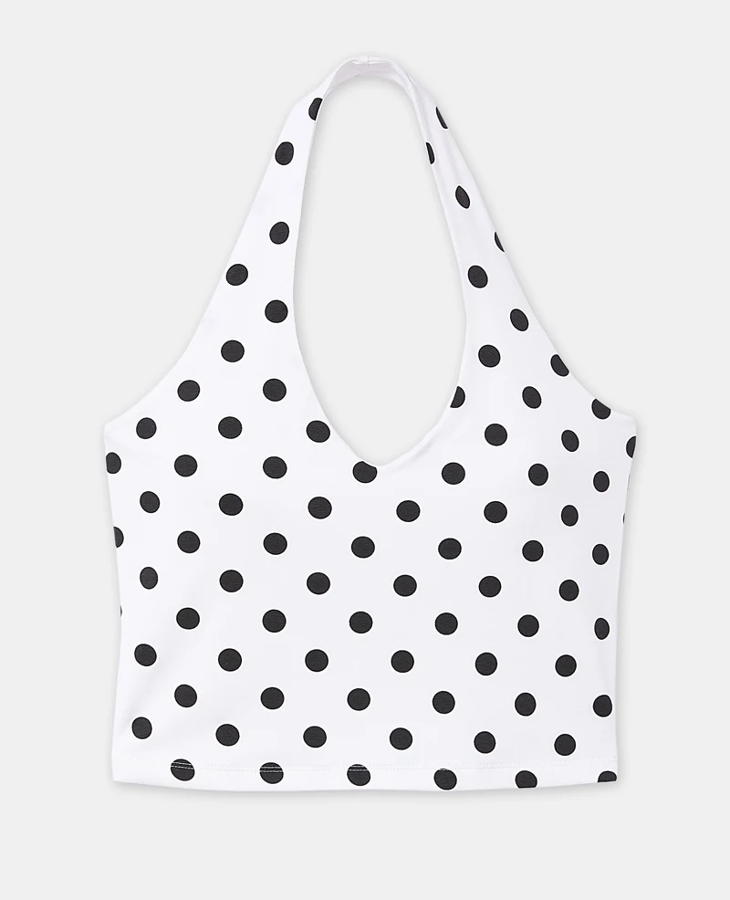 Top court dos-nu motif pois