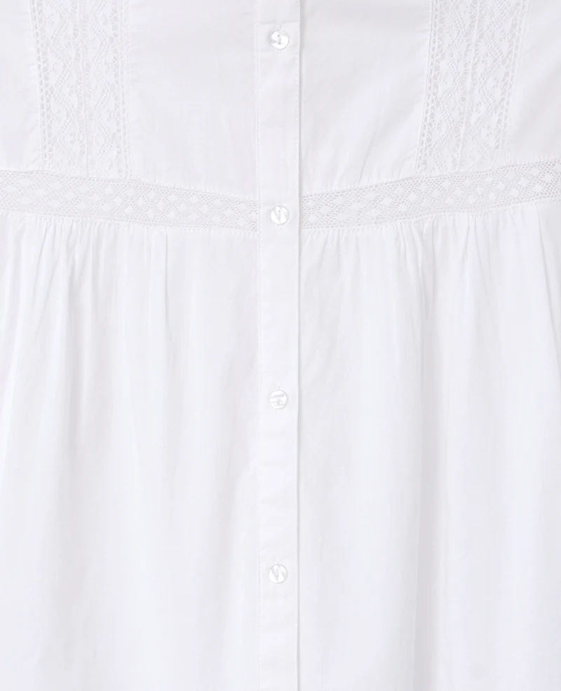 Blouse avec dentelle manches courtes ballons