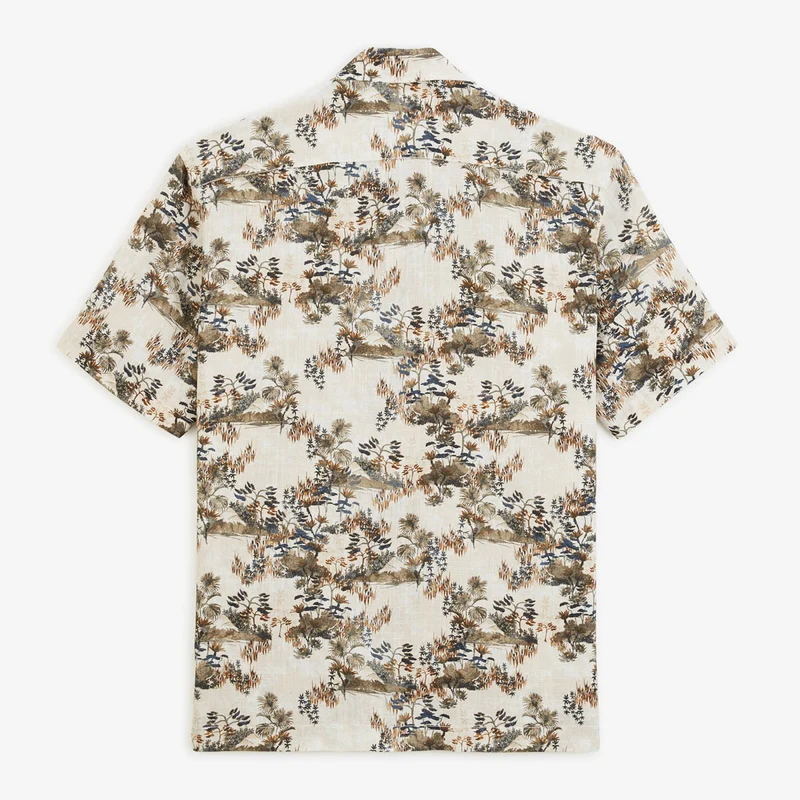 Chemise manches courtes avec imprimé feuillage