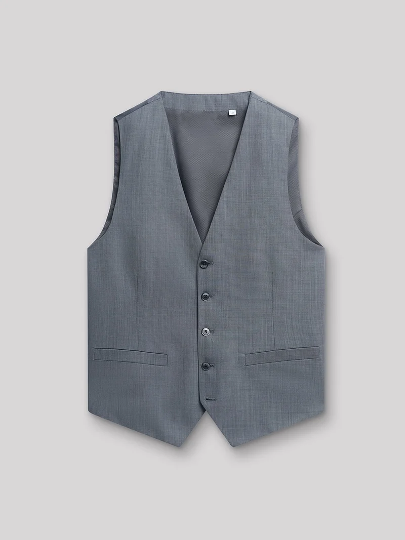 Gilet coordonnable en laine faux uni
